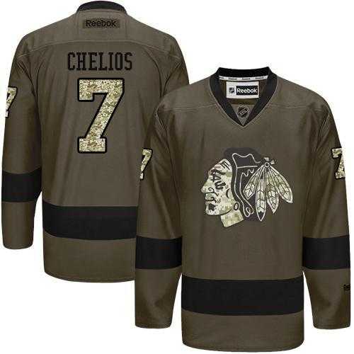 Glued Chicago Blackhawks #7 Chris Chelios Green Salute to Service NHL Jersey,We sell and wholesale Glued Chicago Blackhawks #7 Chris Chelios Green Salute to Service NHL Jersey on line form chian!